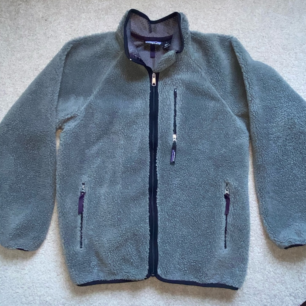 Rare Vintage Patagonia Deep Pile Fleece Retro-X Green Large made in USA 1997